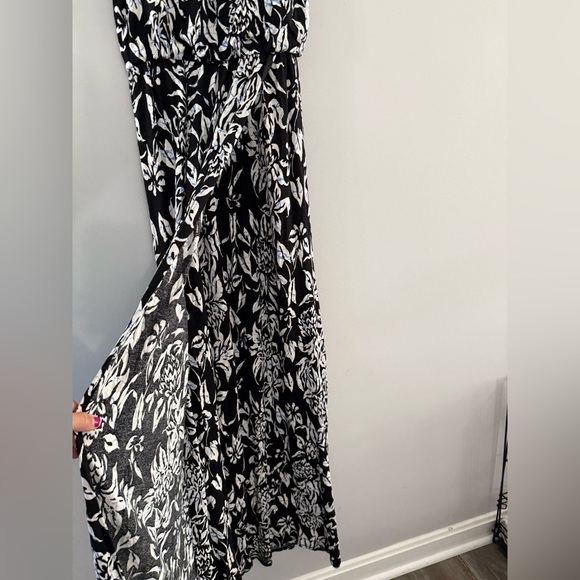 The Loft Floral Sundress Maxi Dress Tank Sleeveless White Black Blue Size XS - Picture 4 of 11
